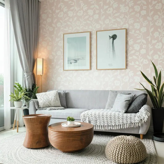 Wildflower Wallpaper – Removable Peel and Stick Floral Wall Mural | Boho Botanical Accent for Renters | Peel & Luxe