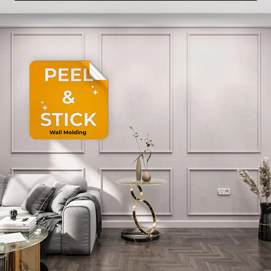 Peel and Stick Wall Molding - 3 Upper and 3 Bottom Frames | Easy Installation