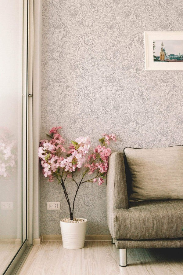 Peony floral Wallpaper