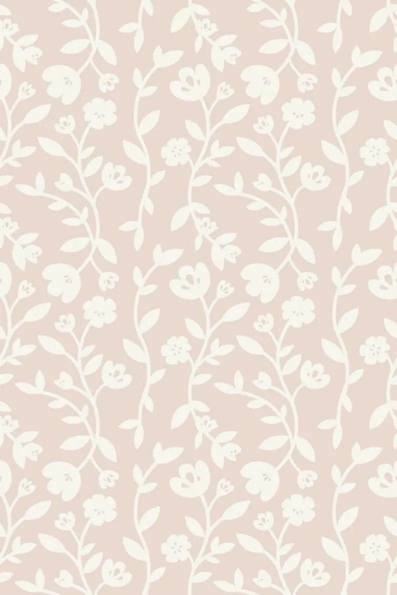 Wildflower Wallpaper – Removable Peel and Stick Floral Wall Mural | Boho Botanical Accent for Renters | Peel & Luxe