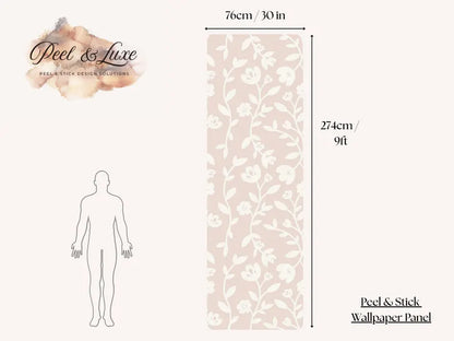 Wildflower Wallpaper – Removable Peel and Stick Floral Wall Mural | Boho Botanical Accent for Renters | Peel & Luxe