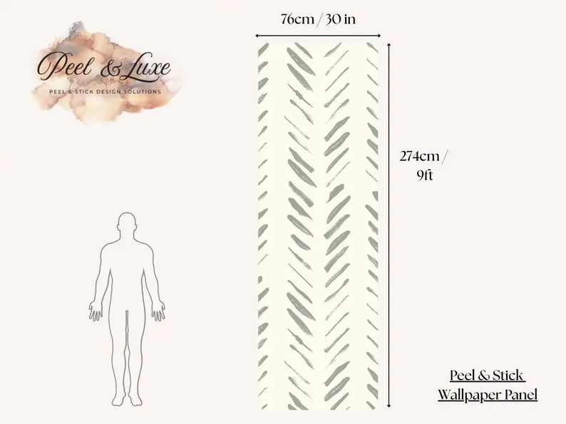 Sage Brushes Wallpaper – Removable Green Peel and Stick Wall Mural | Modern Renter-Friendly Wall Decor