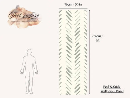 Sage Brushes Wallpaper – Removable Green Peel and Stick Wall Mural | Modern Renter-Friendly Wall Decor