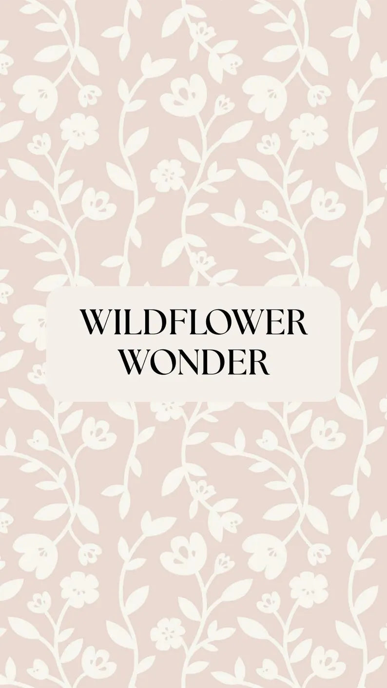 Wildflower Wallpaper – Removable Peel and Stick Floral Wall Mural | Boho Botanical Accent for Renters | Peel & Luxe