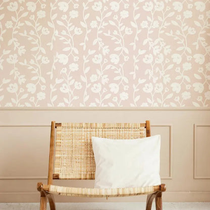 Wildflower Wallpaper – Removable Peel and Stick Floral Wall Mural | Boho Botanical Accent for Renters | Peel & Luxe