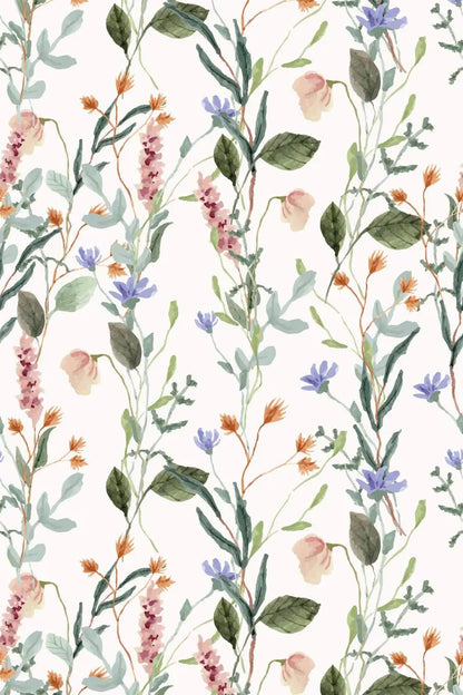 Miss Meadow Floral Wallpaper – Peel and Stick Wildflower Mural | Removable Botanical Wall Decor for Renters